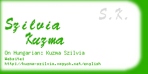 szilvia kuzma business card